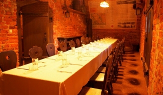 In Schramm Chamber you are seated behind long trestle tables.