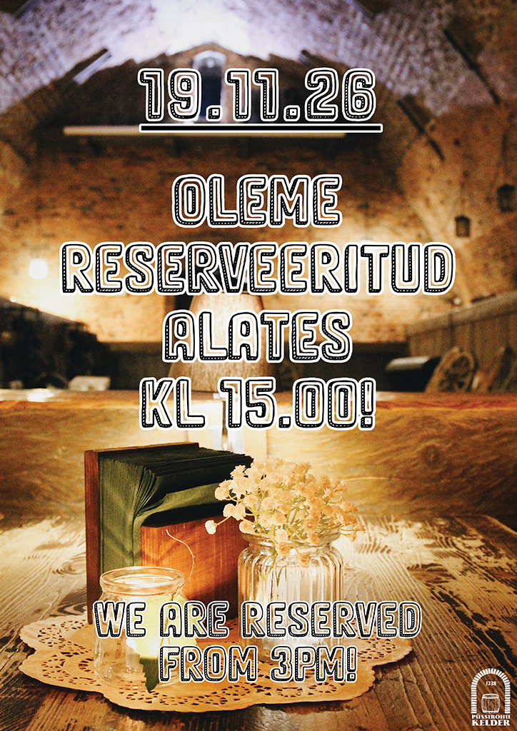 Reserveeritud, vabandame!
